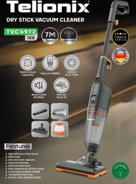 جارو برقی تلونیکس مدل TVC4972 با توان ۶۰۰ وات